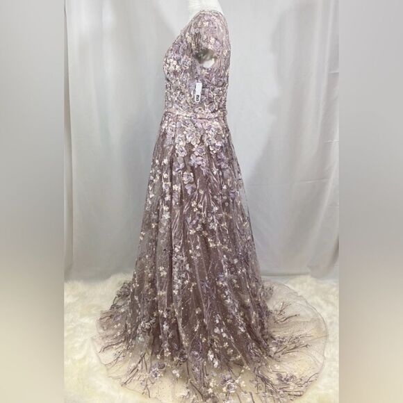 Mac Duggal Beaded & Floral-Embroidered Gown size 10 - Picture 7 of 14